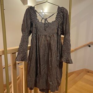 Free People Boho Patterned Long Sleeve Dress